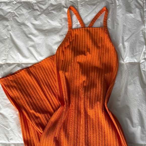 ZARA orange ribbed dress - Picture 1 of 3